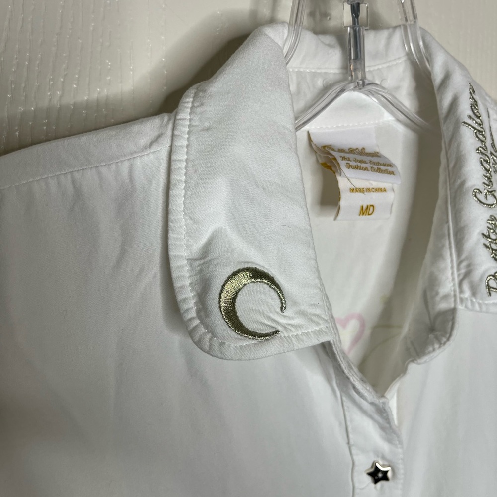 Sailor Moon Her Universe White Constellation Top Blouse Embroidered - Picture 3 of 7